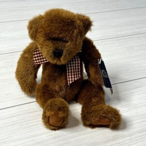 Ganz Renny‎ Teddy Bear Plush Toy 1999 Brown Gingham Bow Stuffed Animal